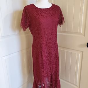 Francesca NWT Noella Lace Godet Midi Dress